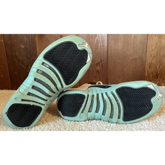 NIKE Air Jordan 12 Retro 510815-100 Aqua White Athletic Shoes US Size 4Y - Picture 8 of 9